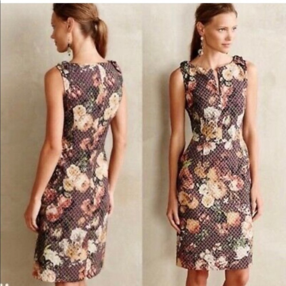 Anthropologie Tabitha Floral Print Quilted Dress